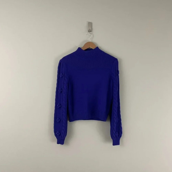 Anthropologie Maeve Kiara Purple Textured Knit Wool Sweater Size XS - Picture 1 of 6